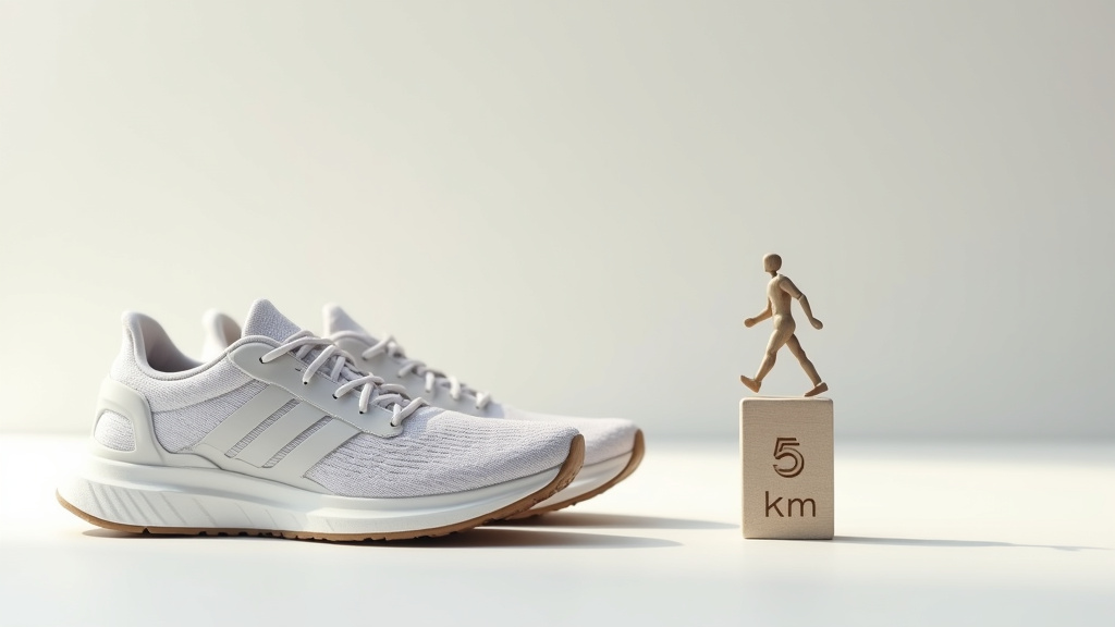 Mesure de la longueur de pas avec un mètre ruban sur un sol plat