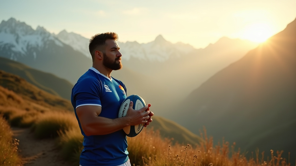 Antoine Dupont en action lors d'un match de rugby international