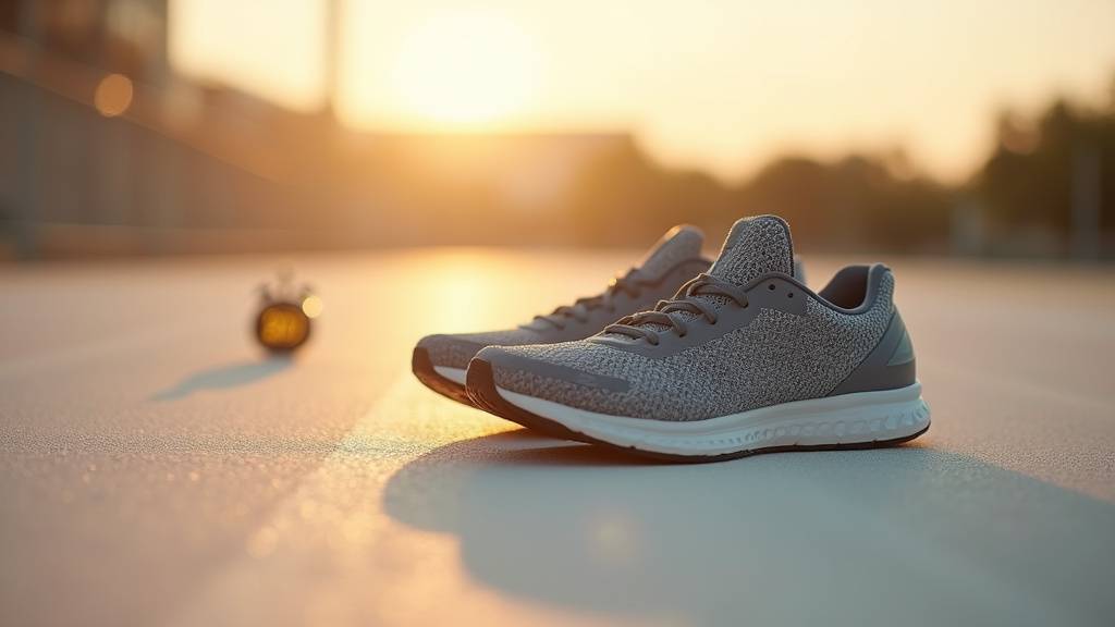 Coureur sur la ligne de depart d'un 10 km avec chronometre