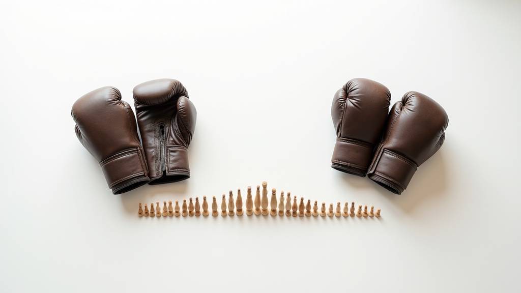 Boxeur sur la balance lors de la pesee officielle avant un combat de boxe anglaise