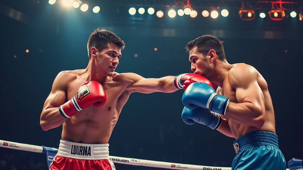 Boxeurs professionnels dans différentes catégories de poids lors d'un événement de boxe anglaise