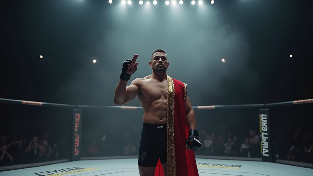 Cédric Doumbè dans l'octogone lors d'un combat MMA