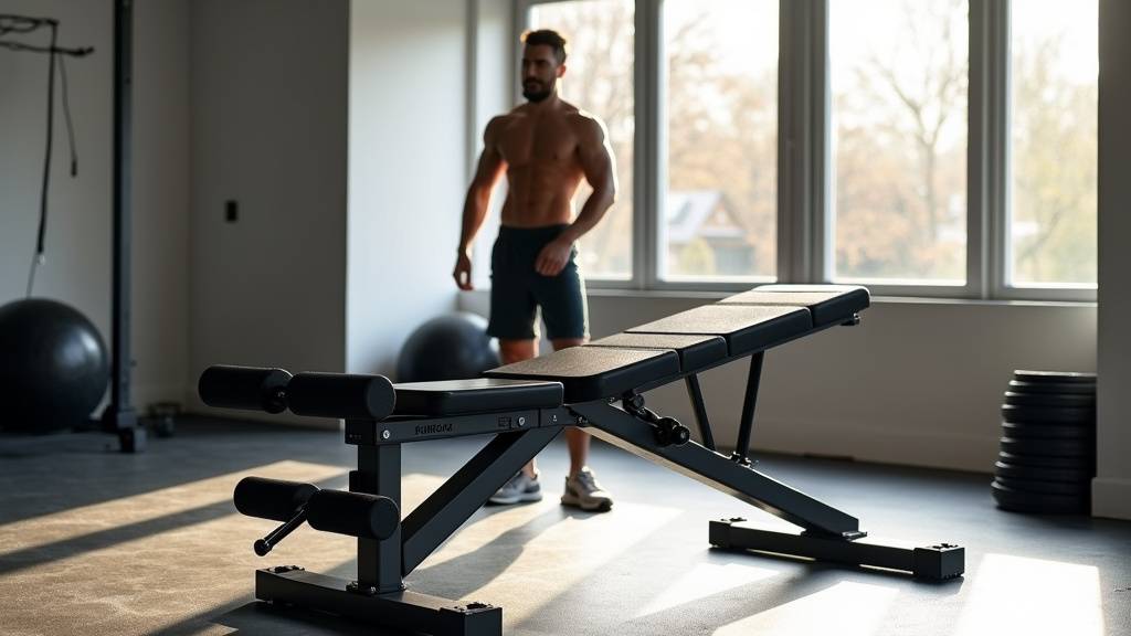 Banc de musculation réglable avec différentes positions d'inclinaison