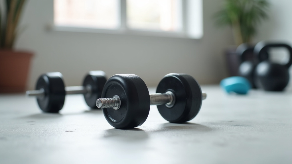 Équipement de musculation avec haltères et disques olympiques
