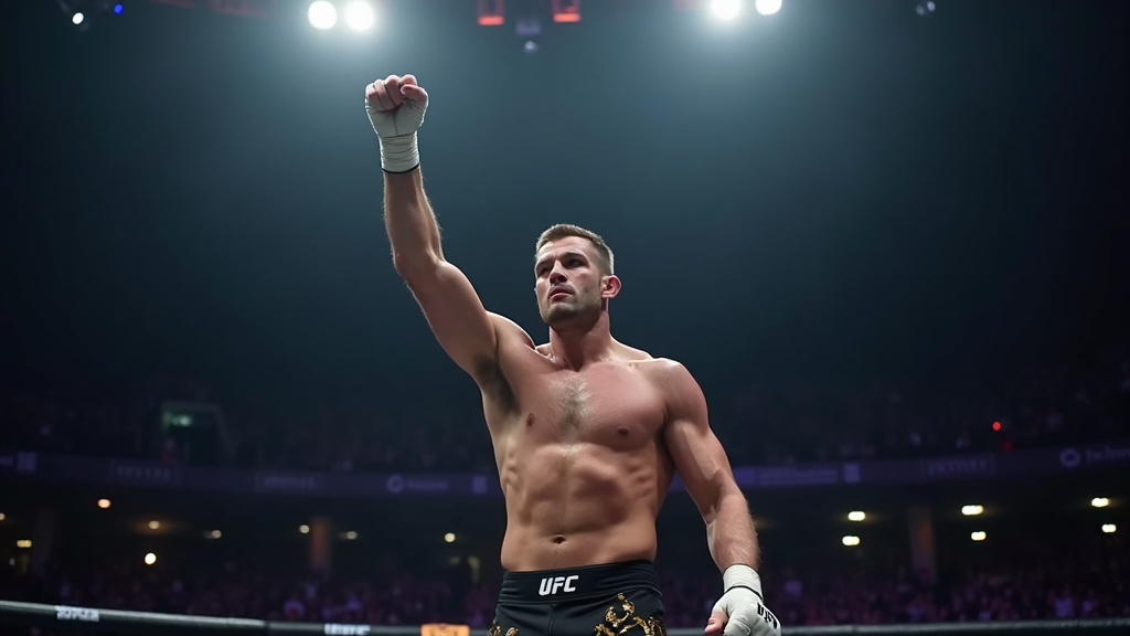Ciryl Gane lors d'un combat UFC à Washington D.C.