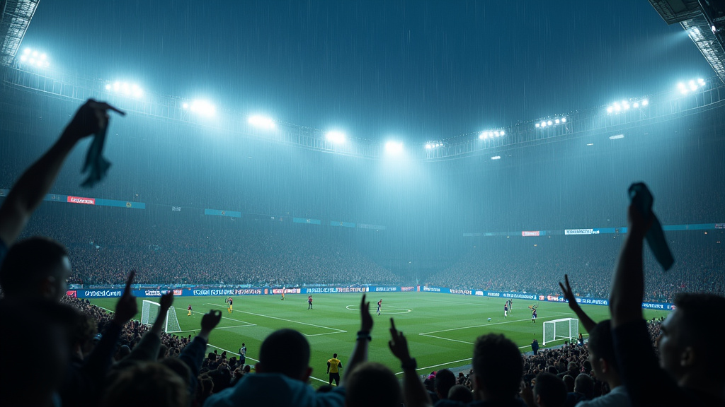 Supporters de football dans les tribunes lors d'un match du championnat National