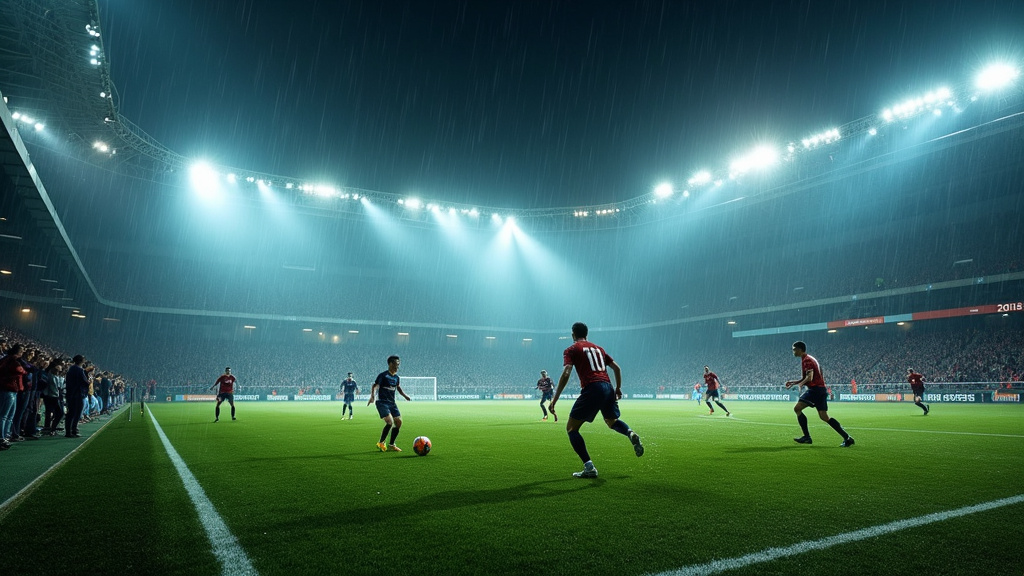 Stade de football du championnat National en 2026 avec supporters