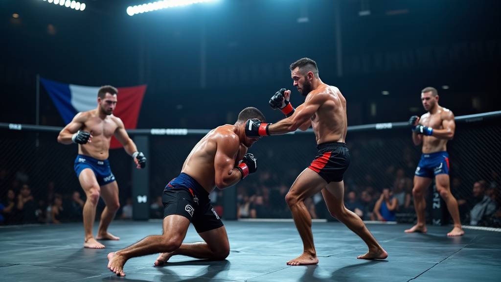 Combattants français en action dans l'octogone de l'UFC