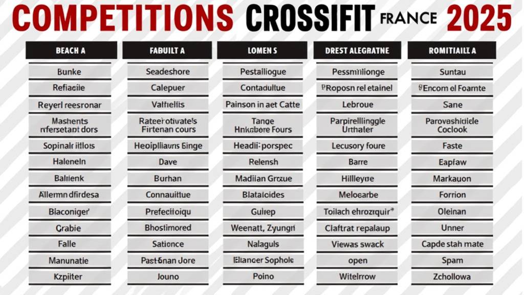 Compétitions CrossFit et Functional Fitness en France 2025