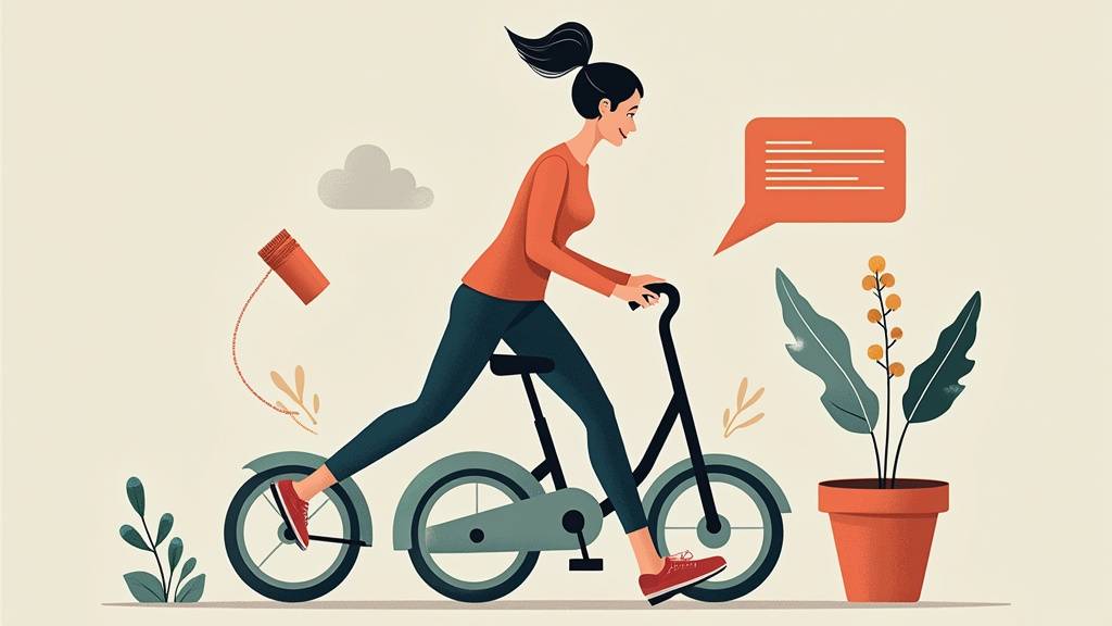 Personne active et souriante, symbole de bonne condition physique en 2025