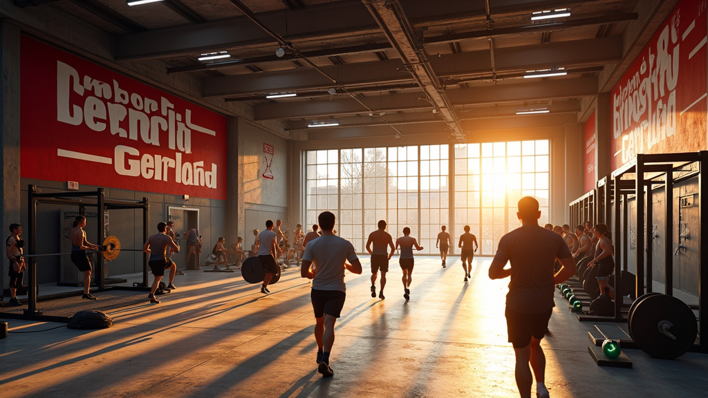 Équipements de musculation et haltères olympiques dans la box CrossFit Gerland