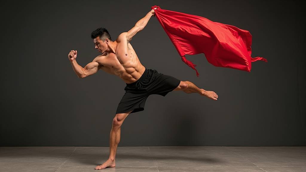 Détail de la technique du Dragon Flag montrant l'alignement parfait du corps