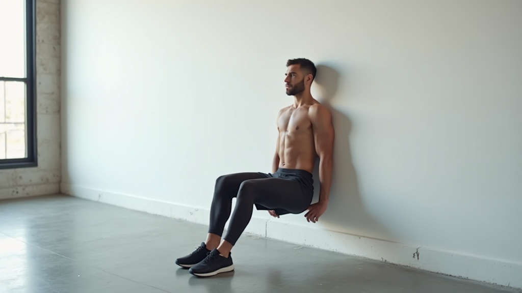 Exercice de la chaise wall sit technique correcte renforcement musculaire jambes