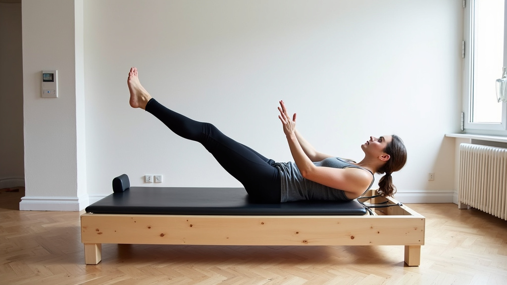 Studio de Pilates Reformer à Paris avec machine et pratiquants en cours