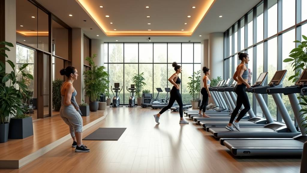 Vestiaires luxueux d'un club FFC avec casiers en bois et eclairage tamisé