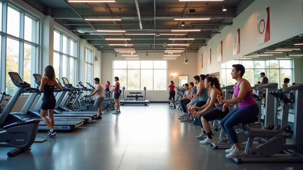 Cours collectif en groupe dans la salle Fitness Park