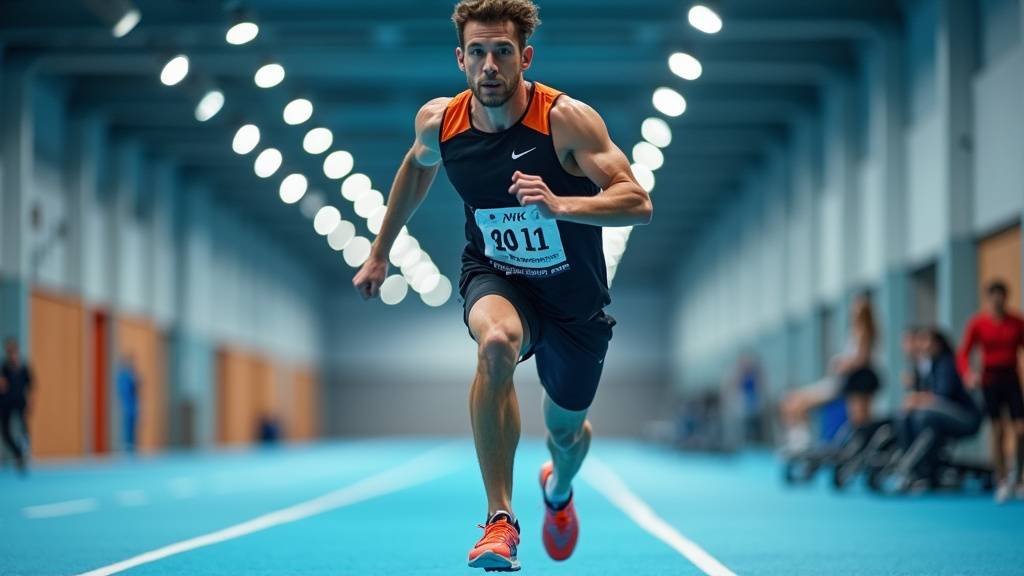 Athletes participant a une course HYROX avec stations fonctionnelles