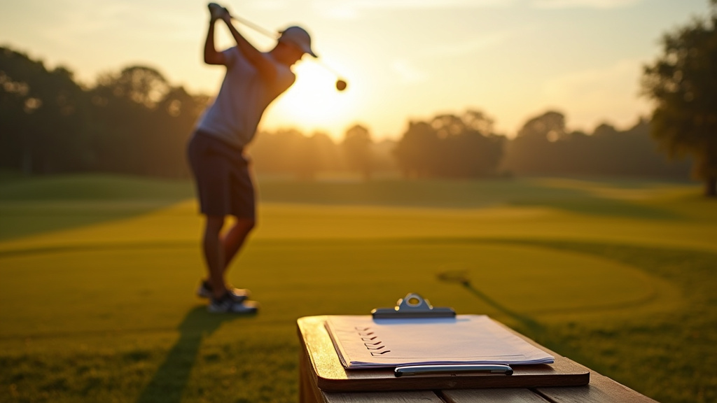 Joueur de golf pratiquant le putting sur un green