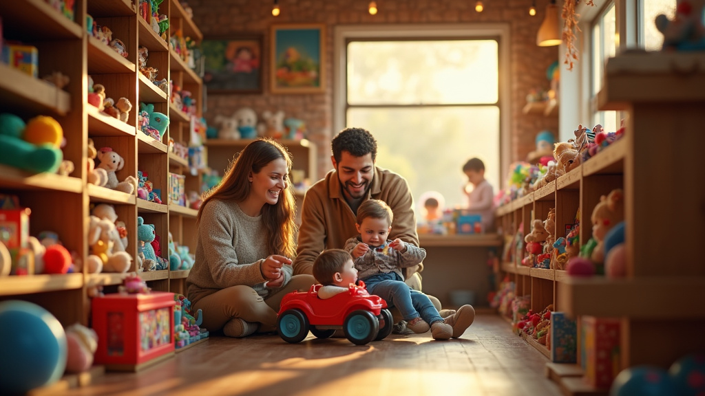 Rayons de jouets d'éveil pour bébés dans un magasin JouéClub