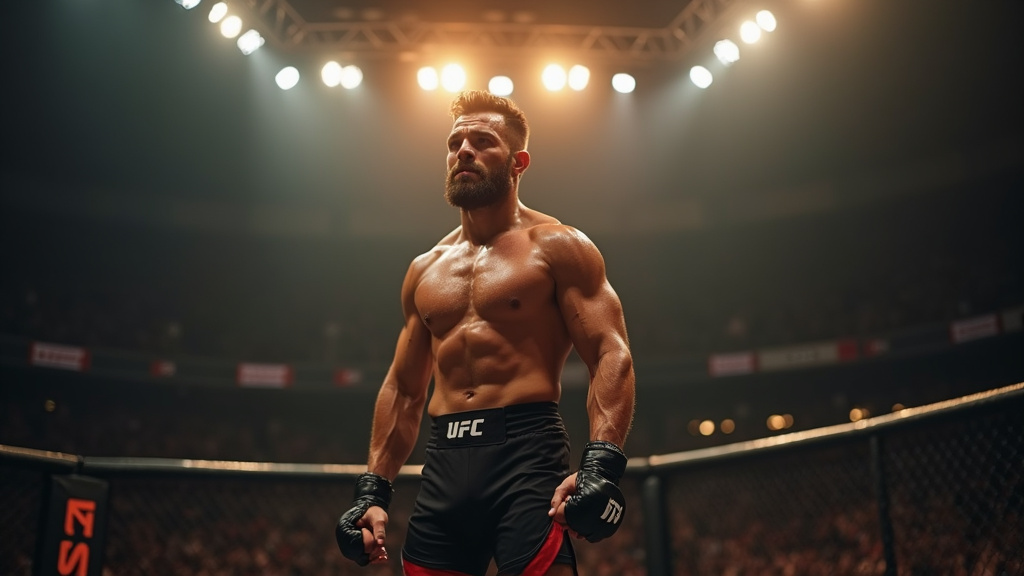 Khamzat Chimaev célébrant sa victoire au UFC 319