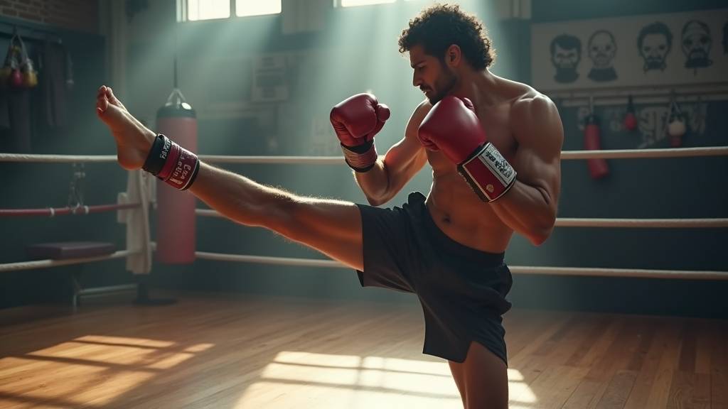 Techniques fondamentales du kickboxing avec positions de garde