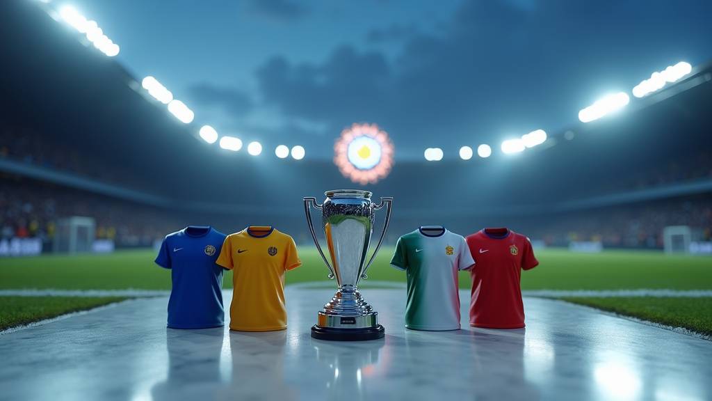 Maillots de football de différentes équipes nationales européennes