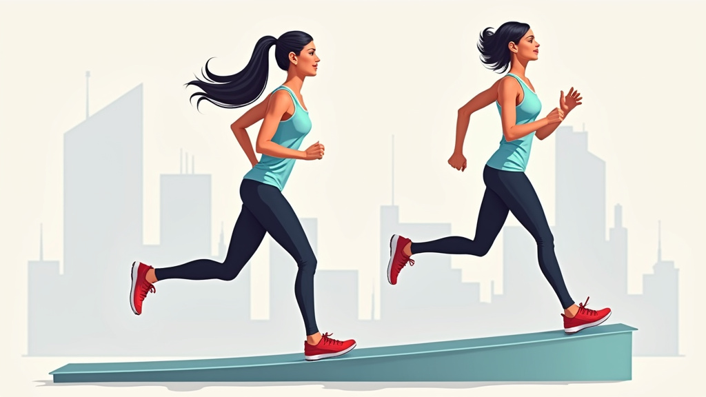 Personne marchant sur un tapis incliné en pleine forme