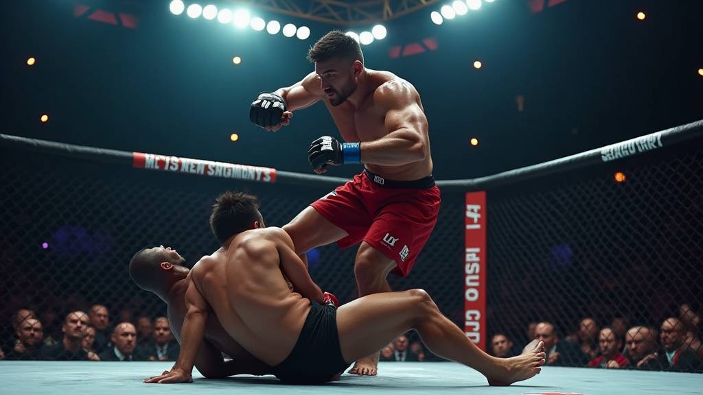 Arbitre de MMA vérifiant les gants d'un combattant avant un combat