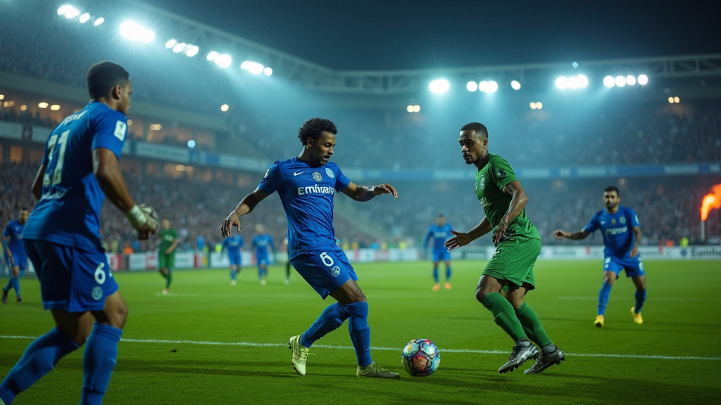 Joueur de Saint-Étienne célébrant un but contre Montpellier