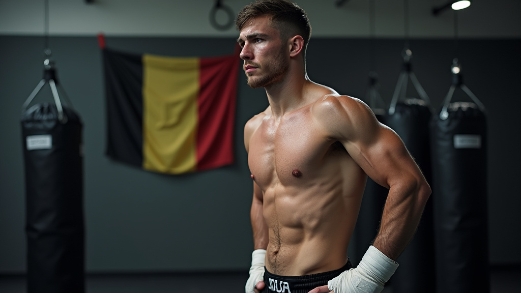 Movsar Ibragimov en train de s'entraîner au La Cage Coaching à Namur