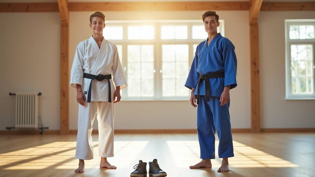 Pratiquants de différents sports de combat en entraînement