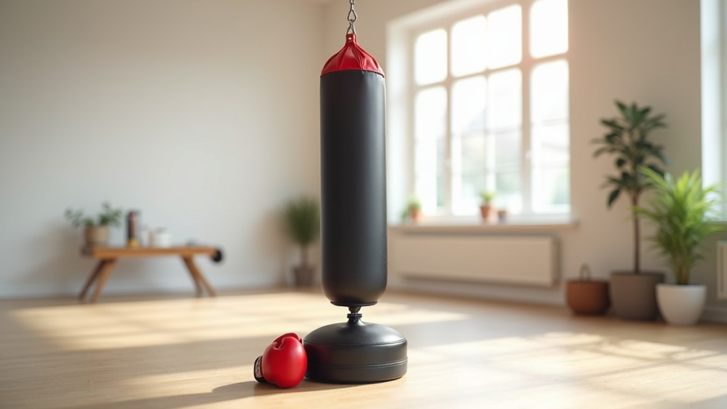 Sac de frappe autoportant dans un appartement moderne