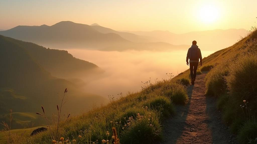 Trail dans les paysages volcaniques de l'Auvergne