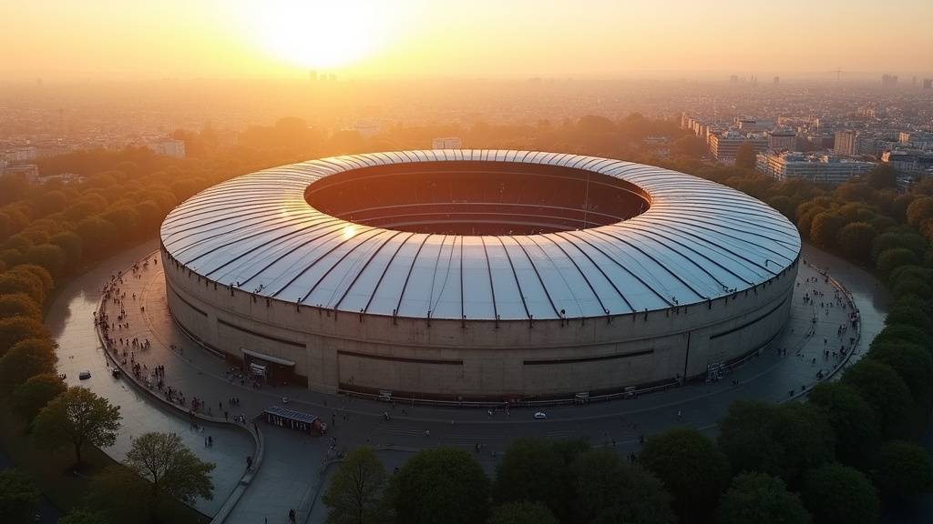 Intérieur du Stade de France lors d'un concert avec la scène principale