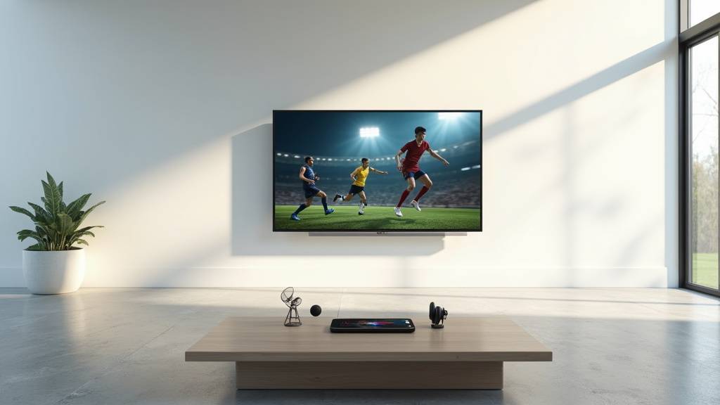 Personne regardant un match de football sur une tablette, symbolisant le streaming sportif