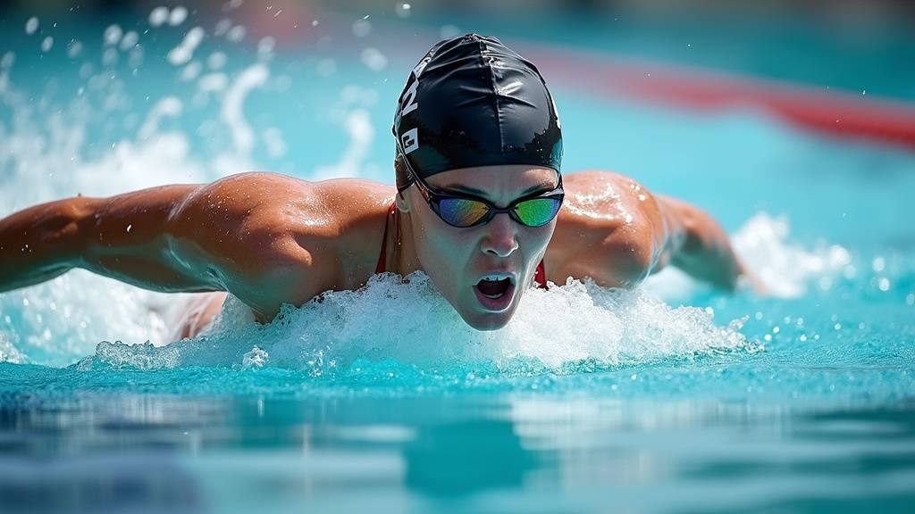 Nageur mesurant son SWOLF en piscine avec montre connectée