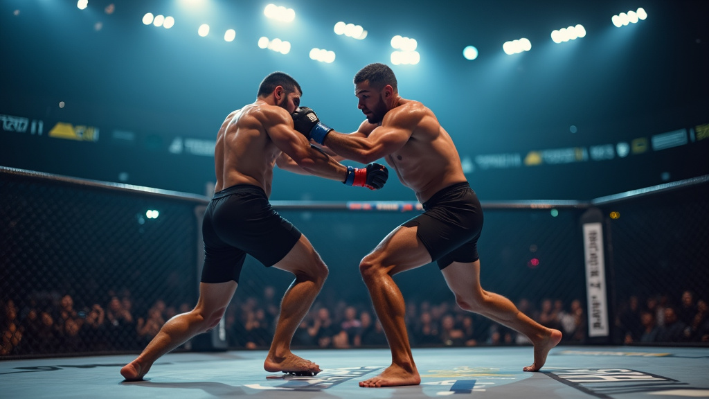 Chimaev soulevant la ceinture après sa victoire