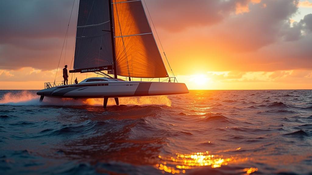 Voilier IMOCA a foils en navigation rapide pendant le Vendee Globe